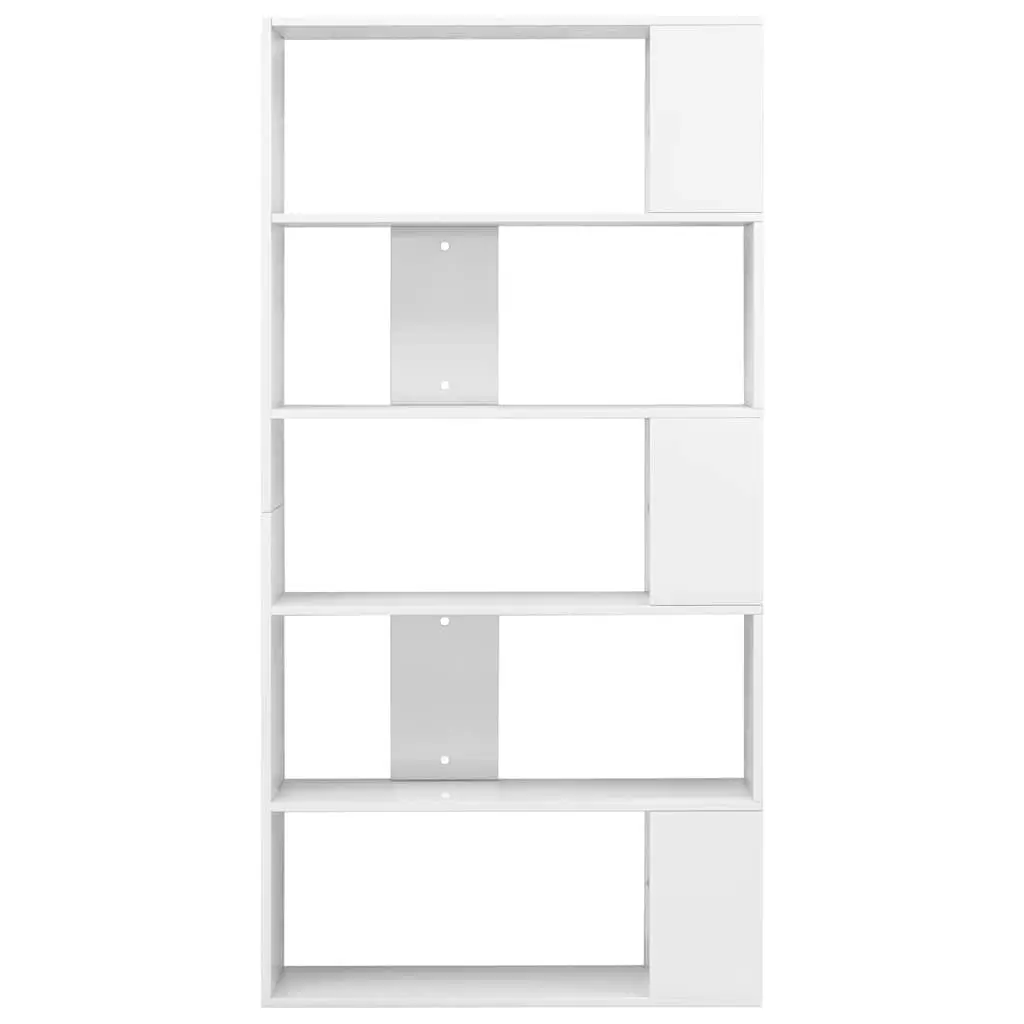 Bookcase Engineered Wood High Gloss White 80x24x159cm Room Divider Storage Shelf