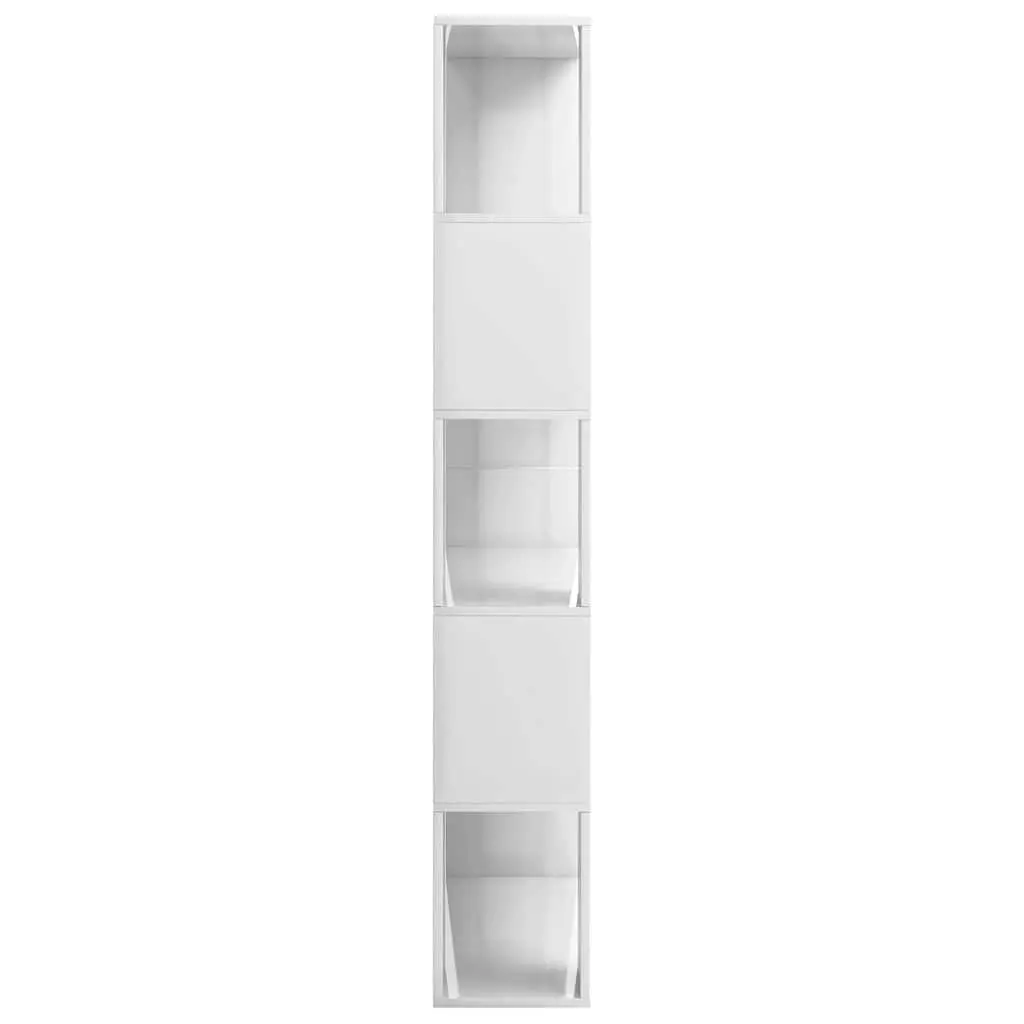 Bookcase Engineered Wood High Gloss White 80x24x159cm Room Divider Storage Shelf