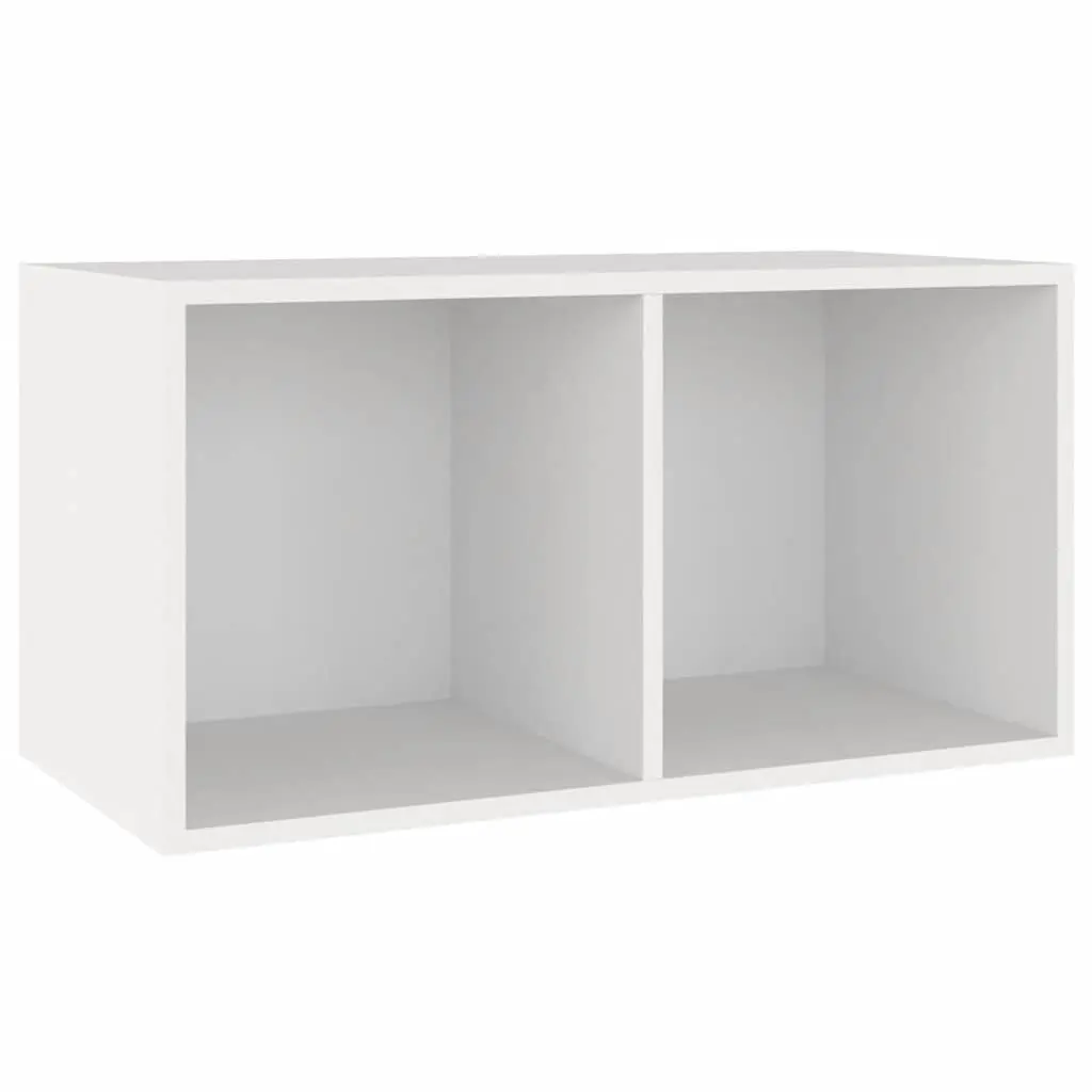 Vinyl Storage Box White 71x34x36cm LP Record Cabinet Media Storage Unit