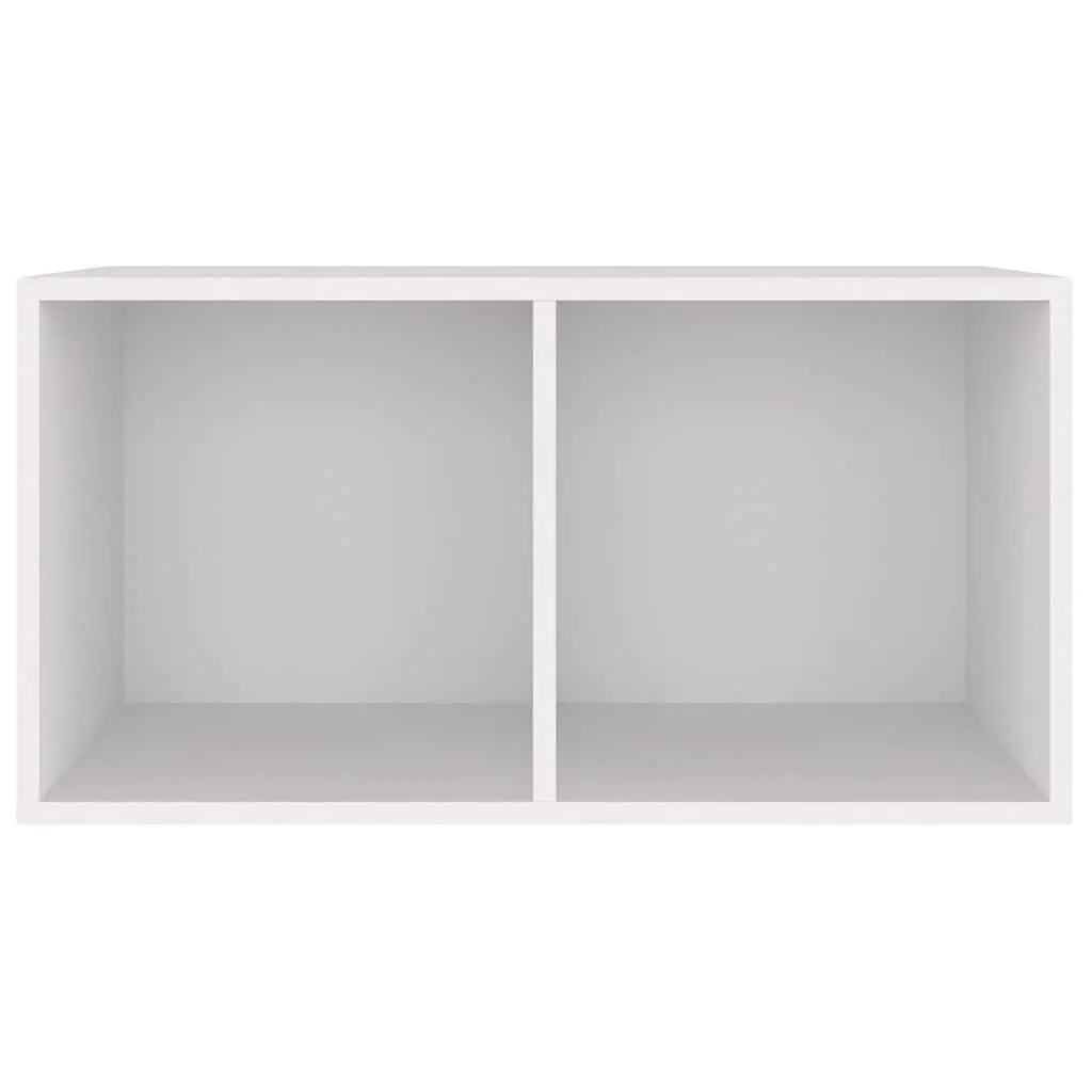 Vinyl Storage Box White 71x34x36cm LP Record Cabinet Media Storage Unit
