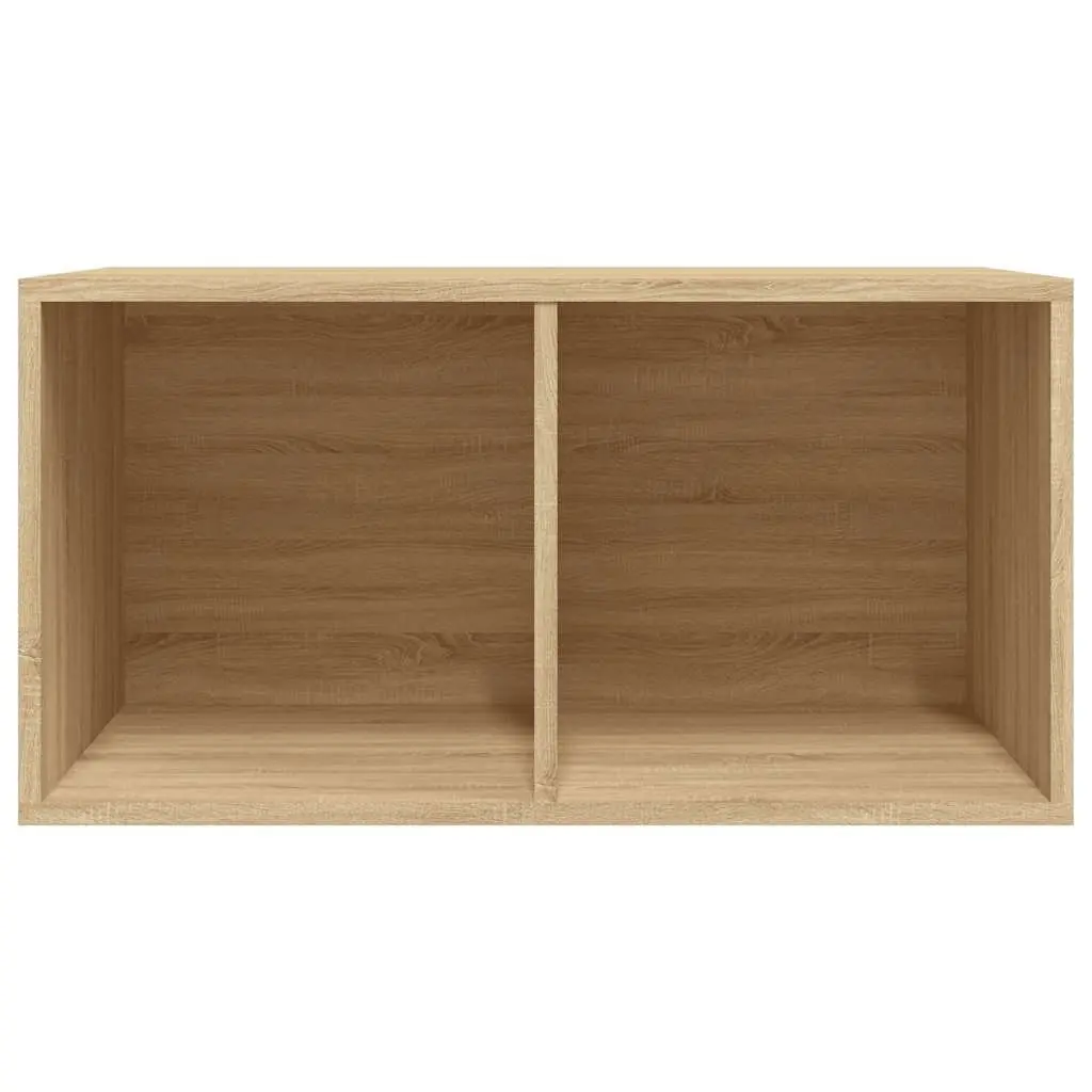 Vinyl Storage Box Sonoma Oak LP Organiser Living Room Media Cabinet 71x34x36cm