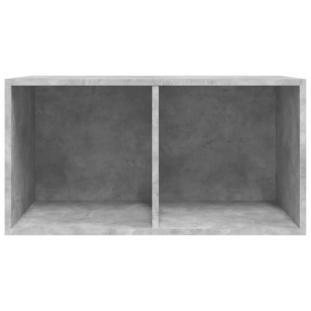 Vinyl Record Storage Cabinet Engineered Wood Grey 71x34x36cm Two Compartment Organiser