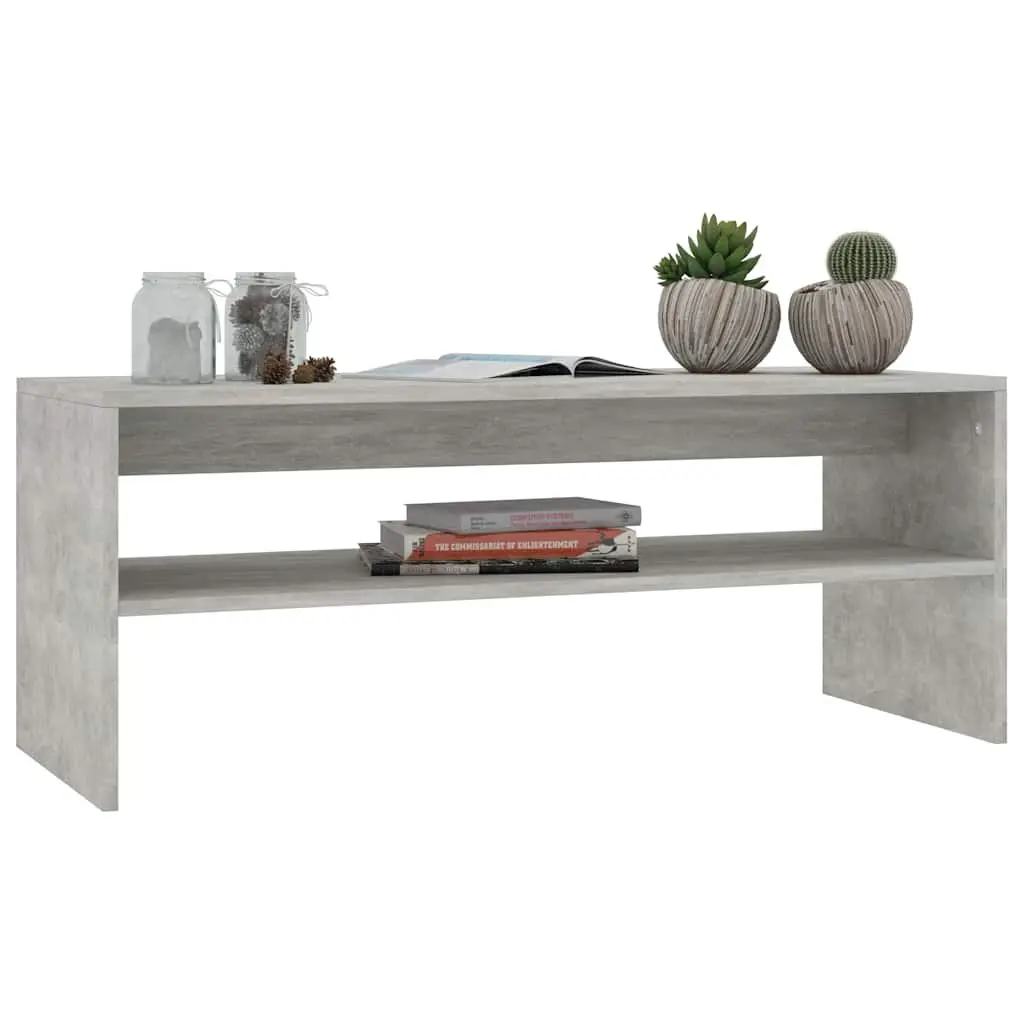 Grey Coffee Table with Open Shelf for Storage
