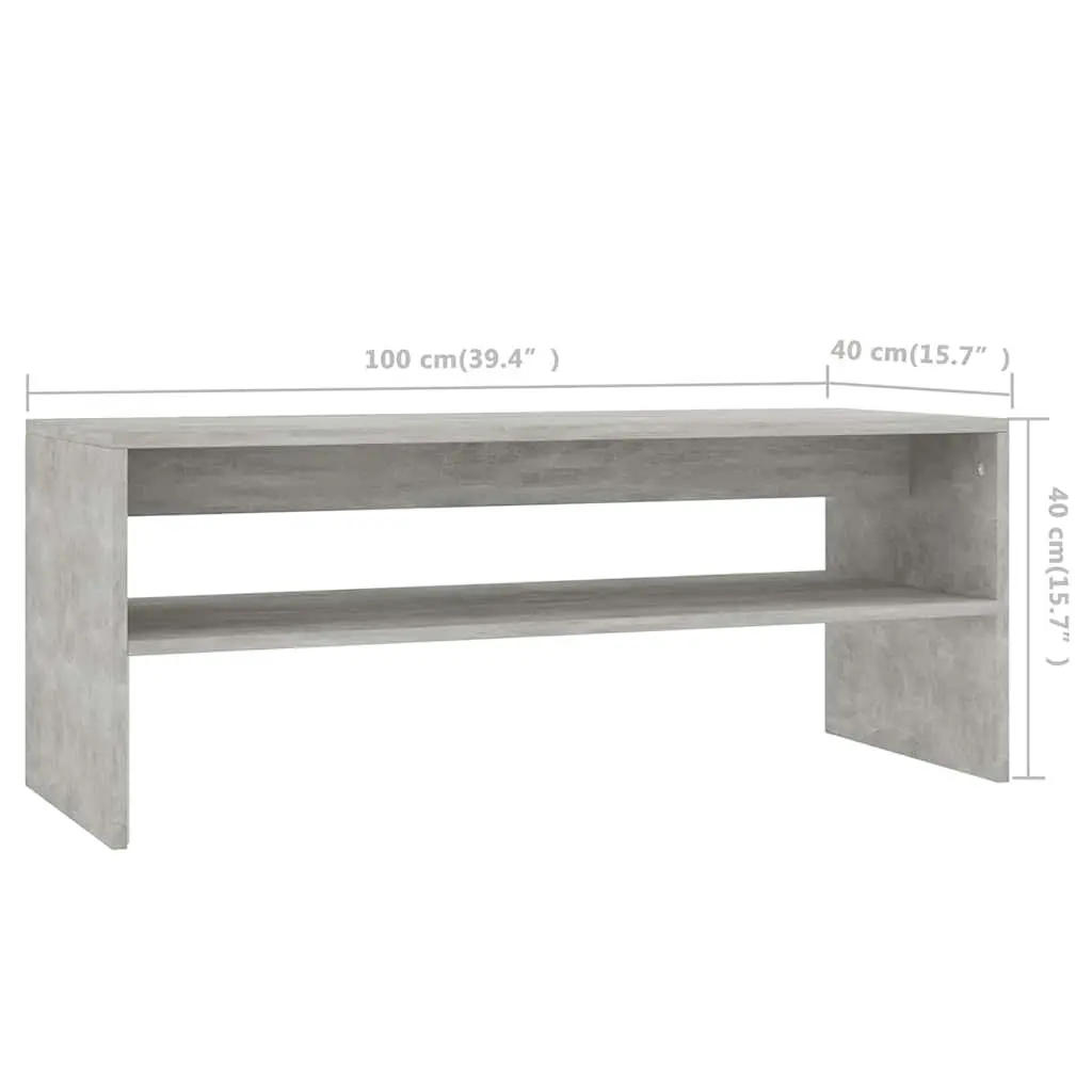 Grey Coffee Table with Open Shelf for Storage
