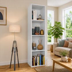 Versatile White Cabinet for Books or TV in Any Room