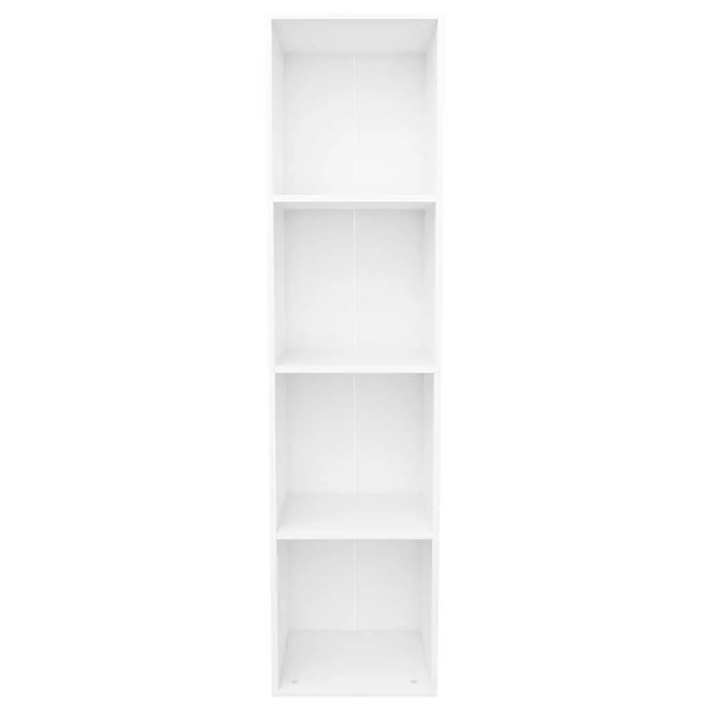 Bookcase Storage Unit Engineered Wood 36x30x143cm White TV Cabinet