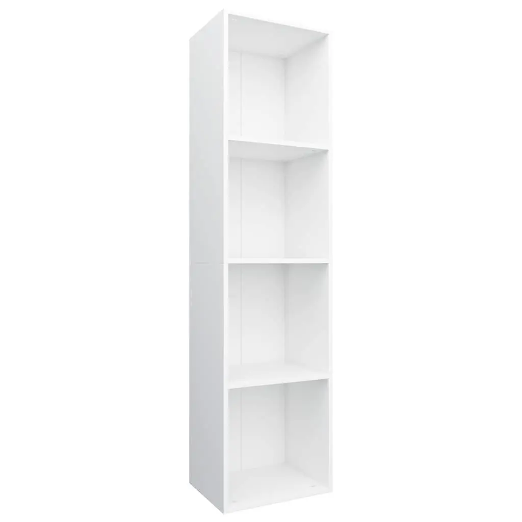 Bookcase Storage Unit Engineered Wood 36x30x143cm White TV Cabinet
