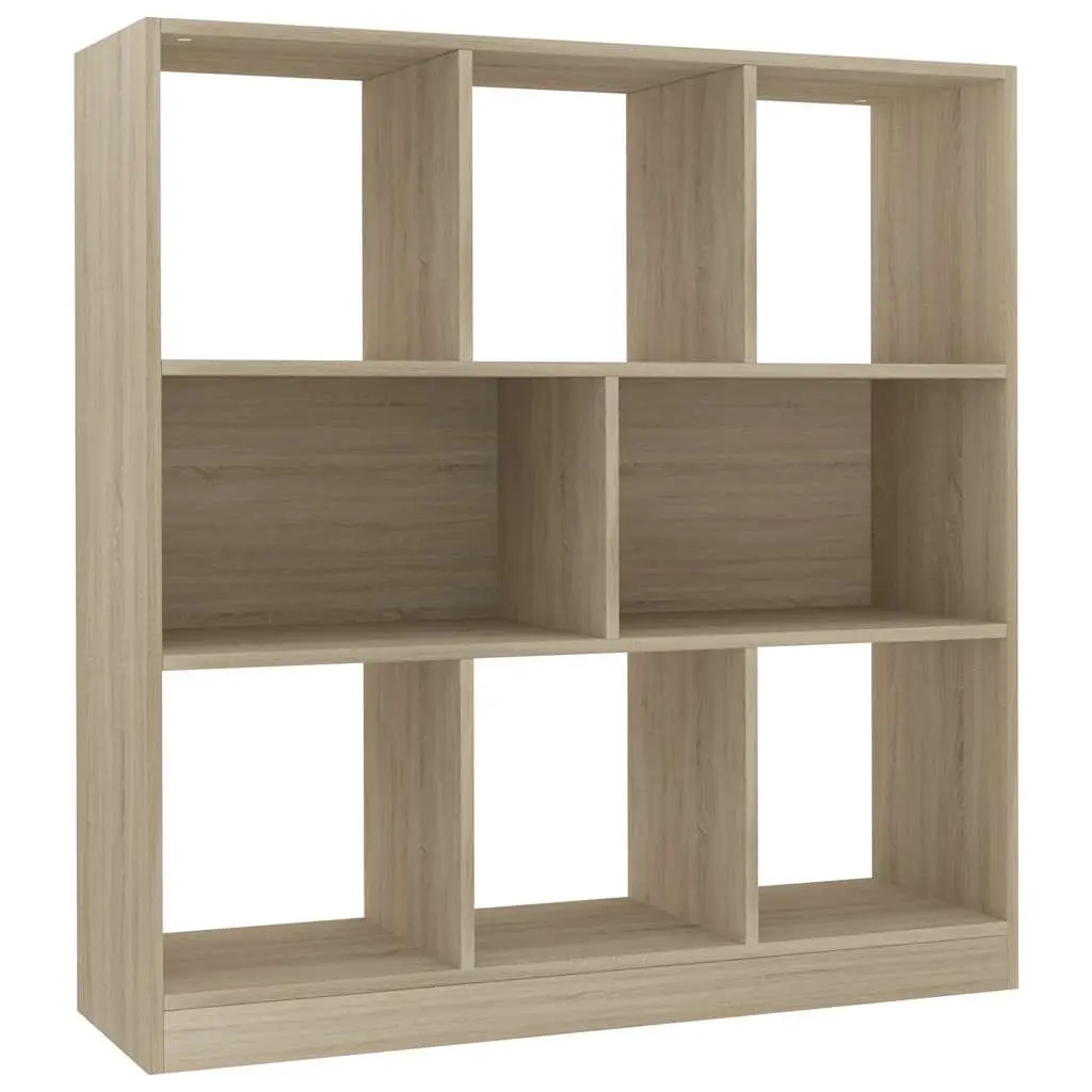 Book Cabinet Engineered Wood 97.5W x 29.5D x 100H cm Brown 8 Compartment Shelving Unit Storage Bookcase
