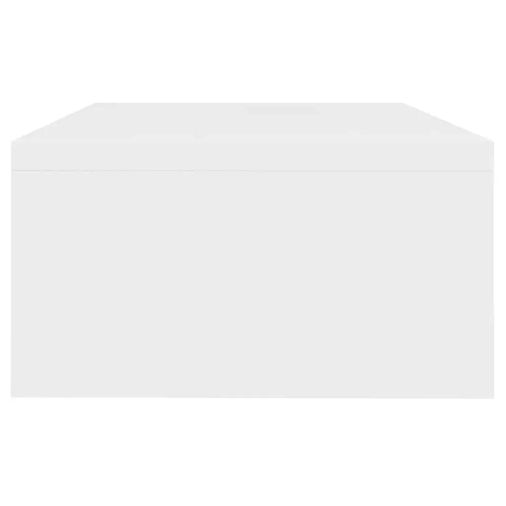 Monitor Stand for Desktop Use Engineered Wood White with Lower Storage Shelf Size 42x24x13cm