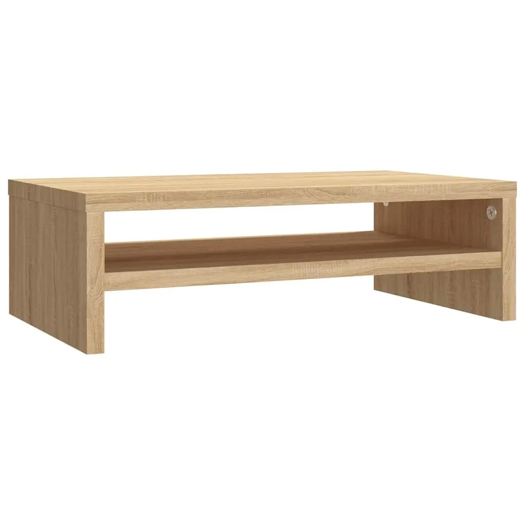 Monitor Stand Riser Sonoma Oak Engineered Wood TV Desktop Storage Shelf