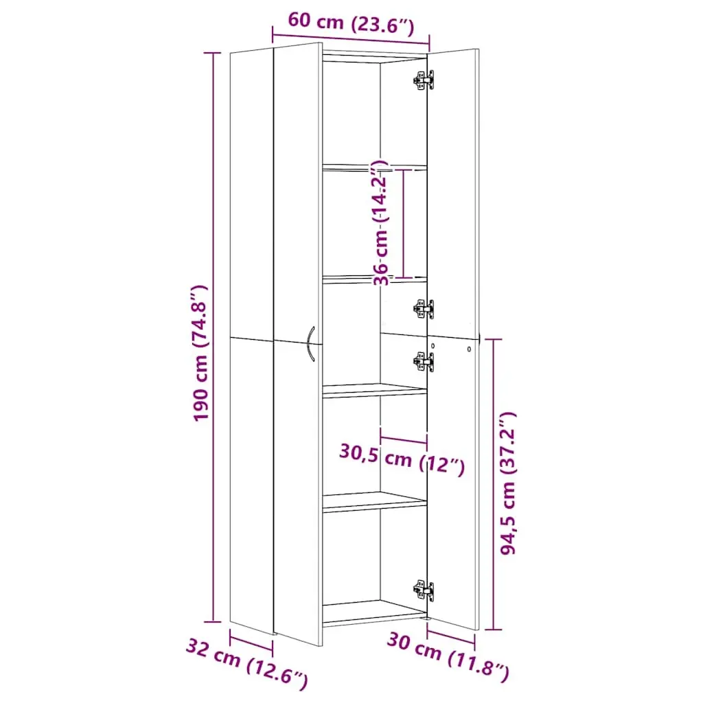 White Filing Cabinet with 5 Shelves for Office Needs