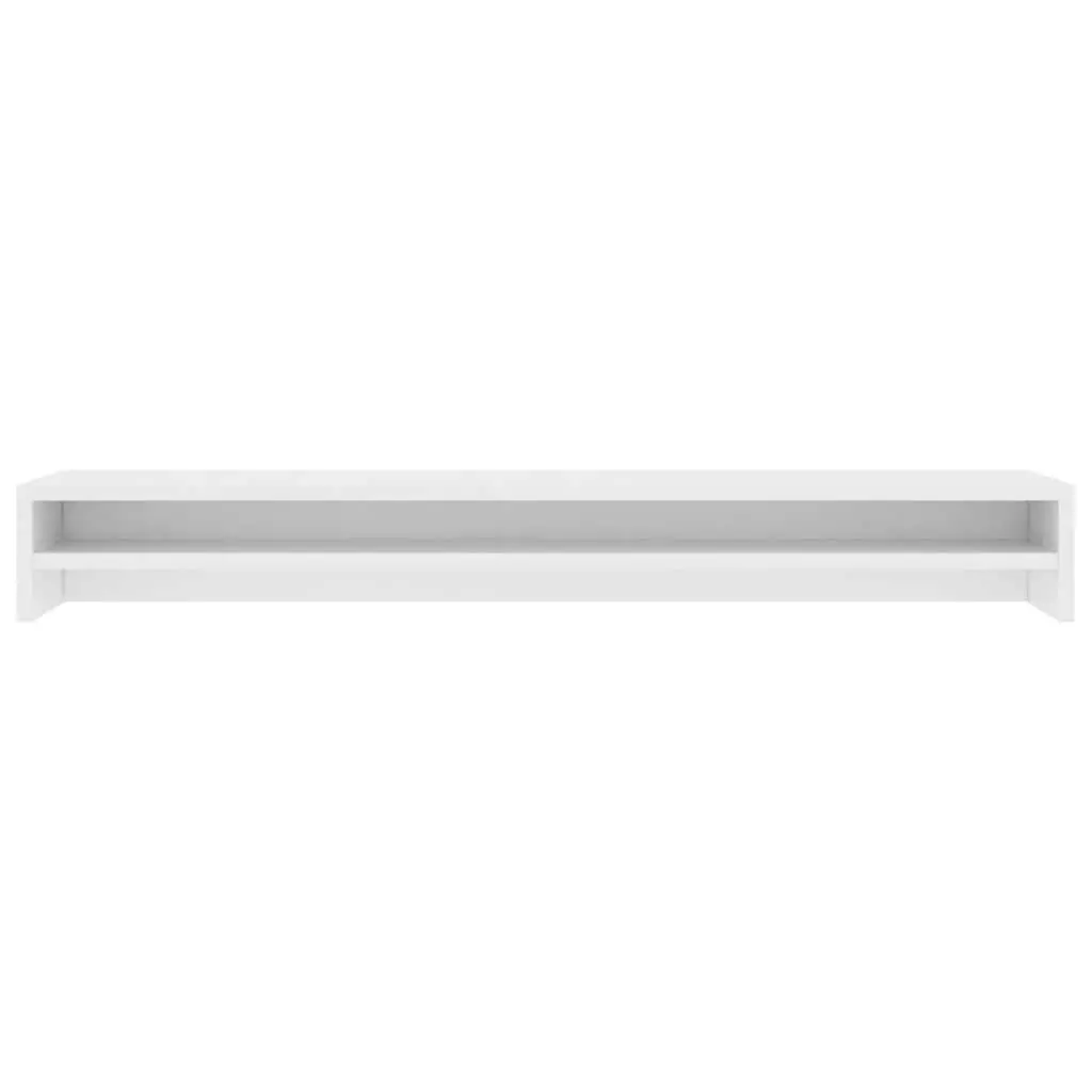 Monitor Stand Engineered Wood 100 x 24 x 13 cm White Desk Riser Organiser Shelf Home Office Gaming Workstation