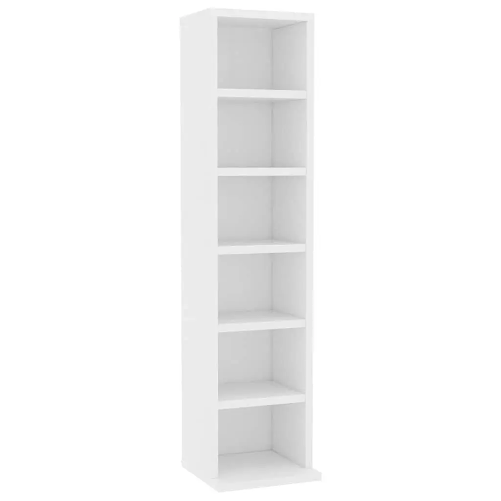 CD Cabinet Engineered Wood 21x20x88 cm White Media Storage Rack