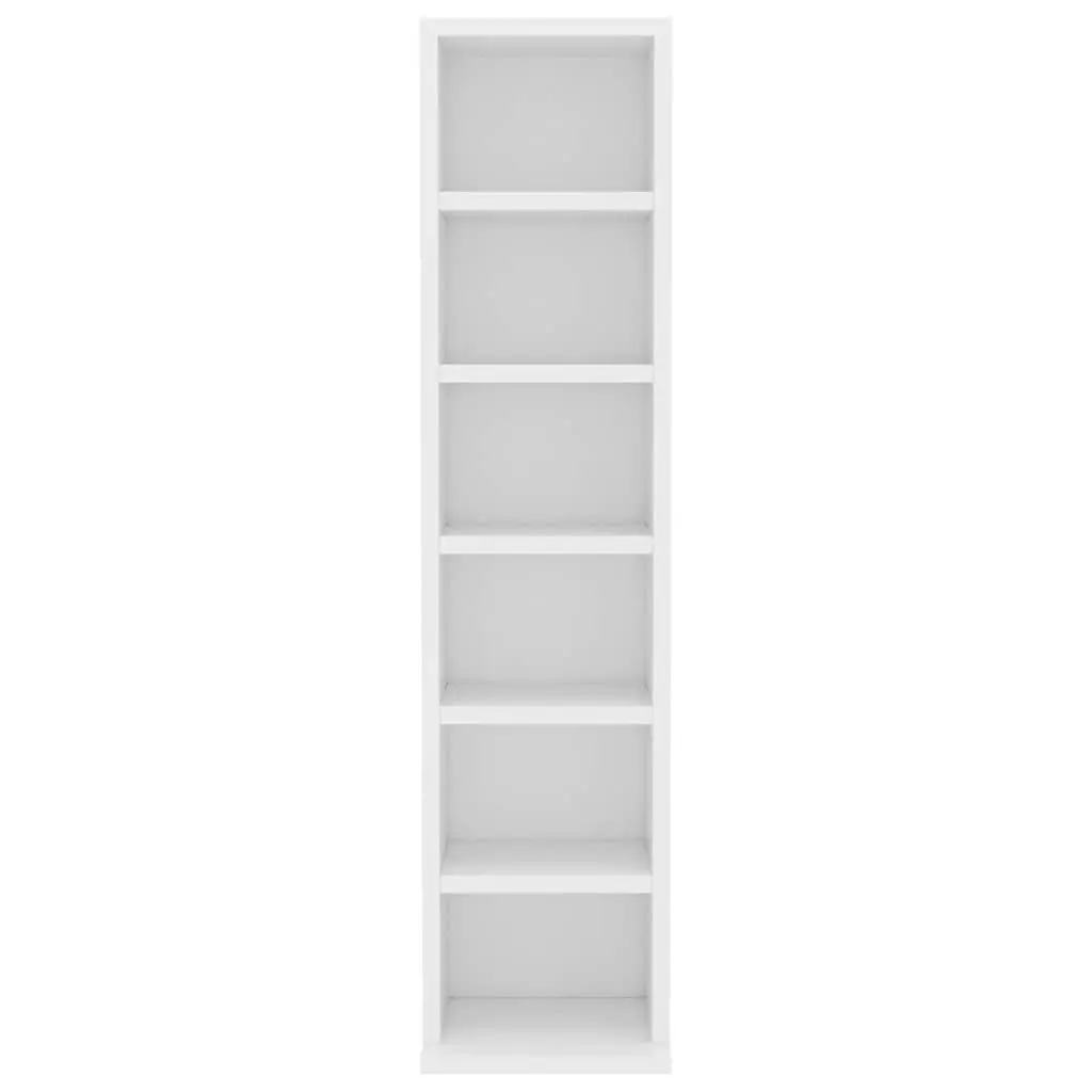 CD Cabinet Engineered Wood 21x20x88 cm White Media Storage Rack