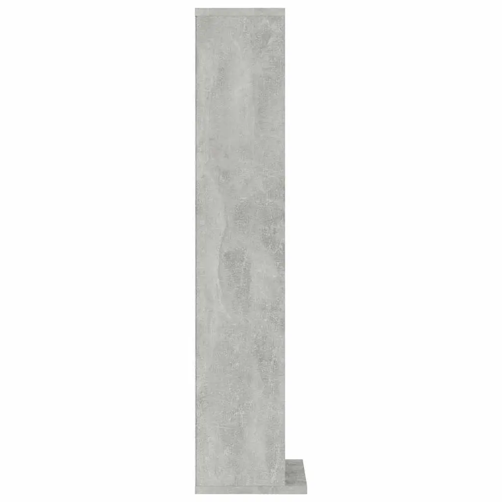 CD Storage Cabinet Engineered Wood Grey Concrete Six Open Compartments 21x20x88cm