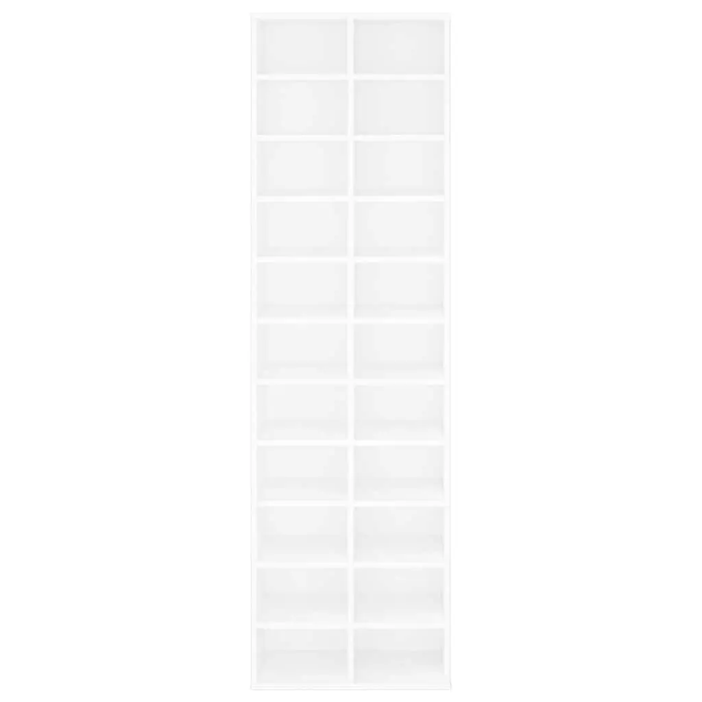 Shoe Cabinet Engineered Wood 54x34x183cm White 22 Compartments