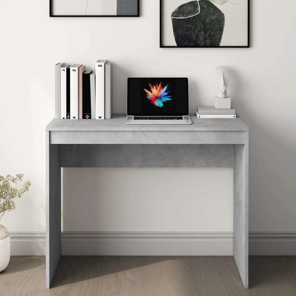Study Table Grey Engineered Wood 90x40x72 cm Modern Office Desk