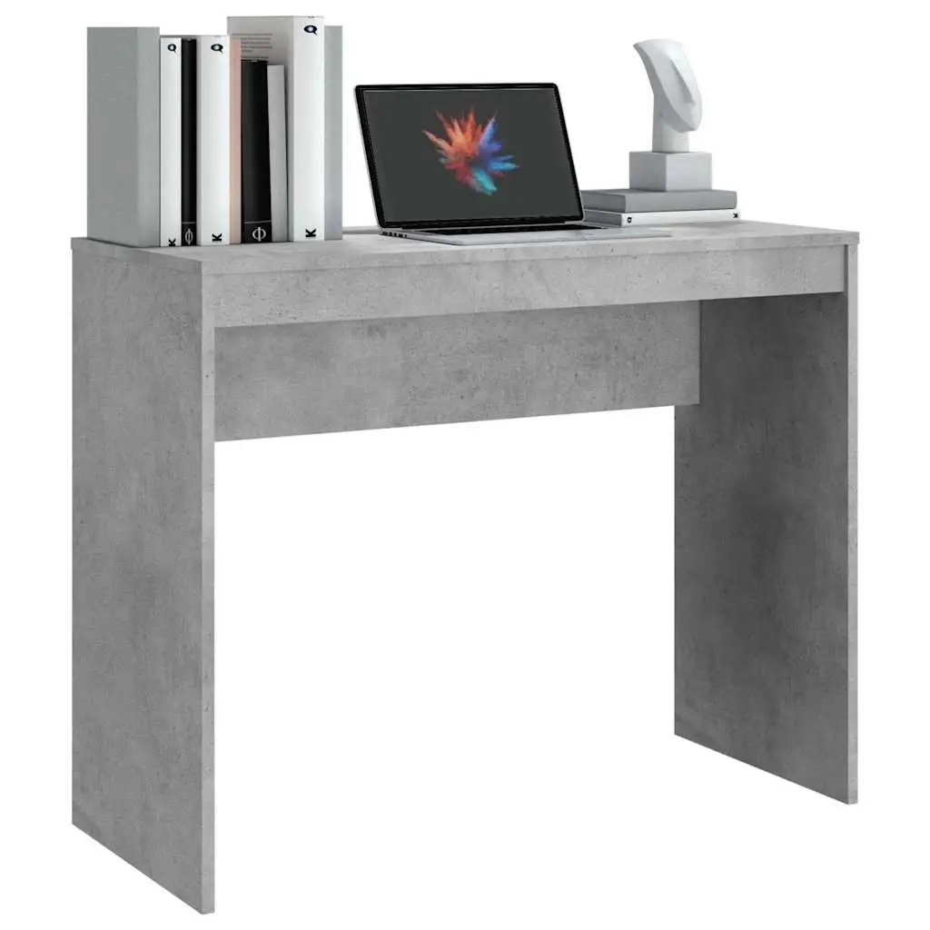 Study Table Grey Engineered Wood 90x40x72 cm Modern Office Desk