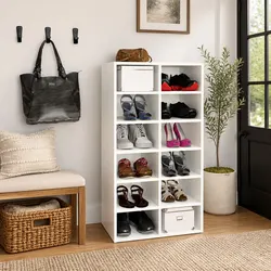 Versatile White Shoe Rack for Home Organization