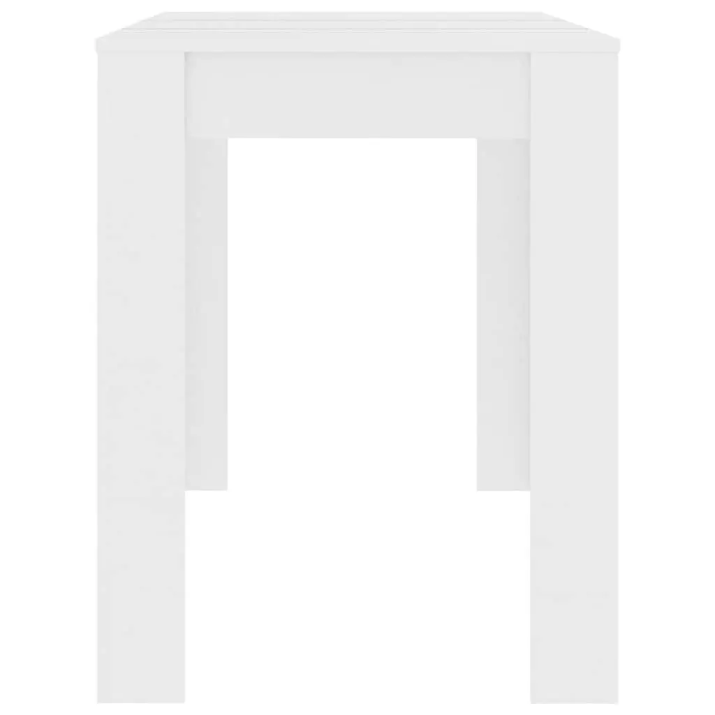 Dining Table Engineered Wood Construction 120x60x76cm White for Kitchen and Dining Room
