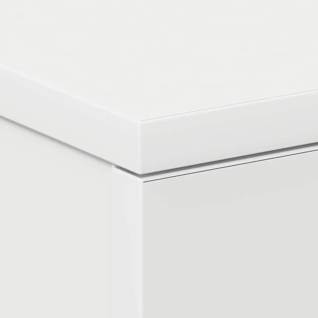 White Engineered Wood Bedside Table 3 Drawer Storage Nightstand for Bedroom Living Room