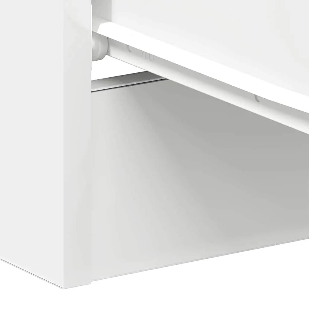 White Engineered Wood Bedside Table 3 Drawer Storage Nightstand for Bedroom Living Room