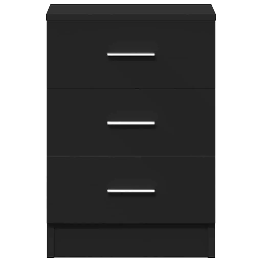 Bedside Cabinets Engineered Wood 38 x 35 x 56 cm Black 2 pcs