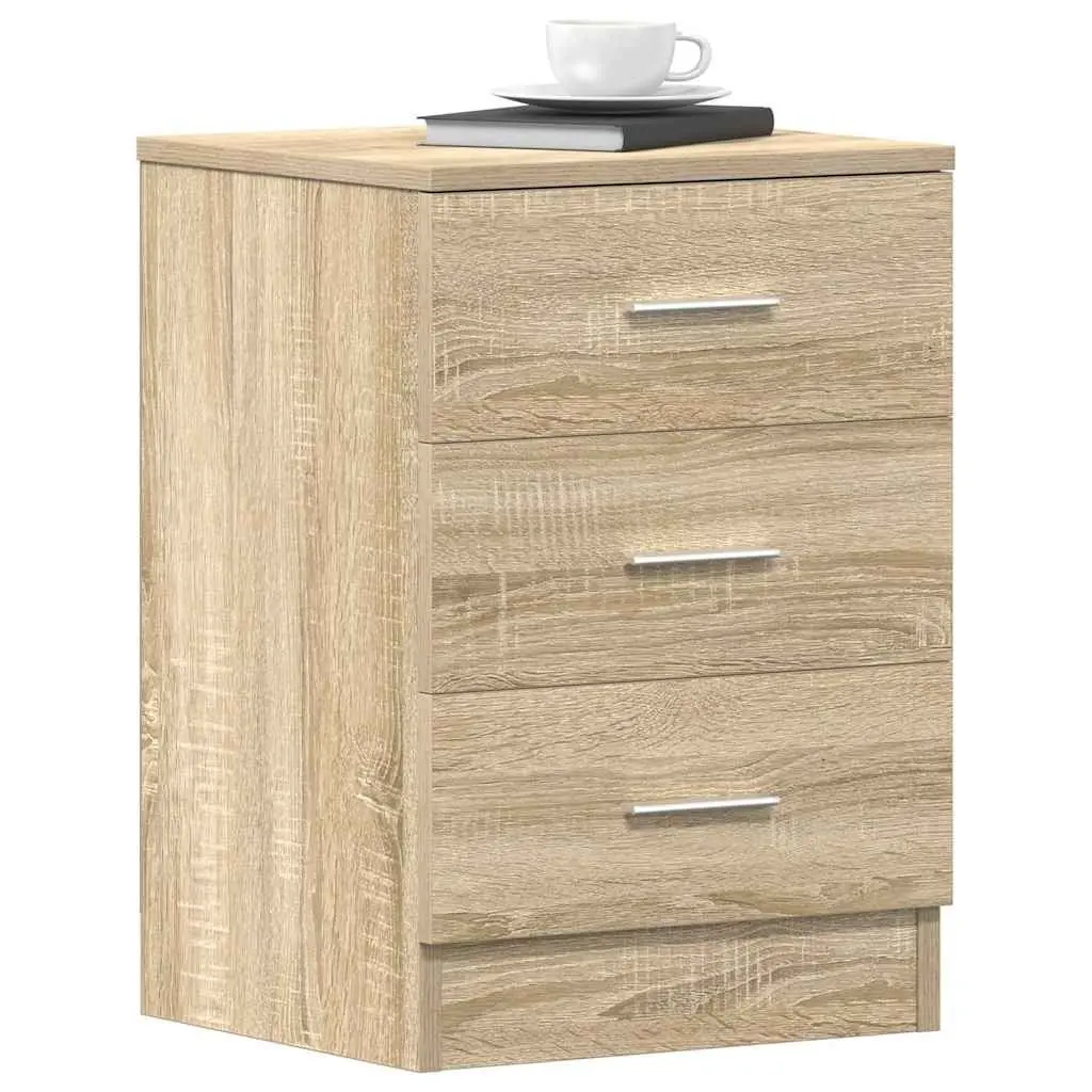 Bedside Tables Engineered Wood 38W x 35D x 56H cm Brown 2 pcs