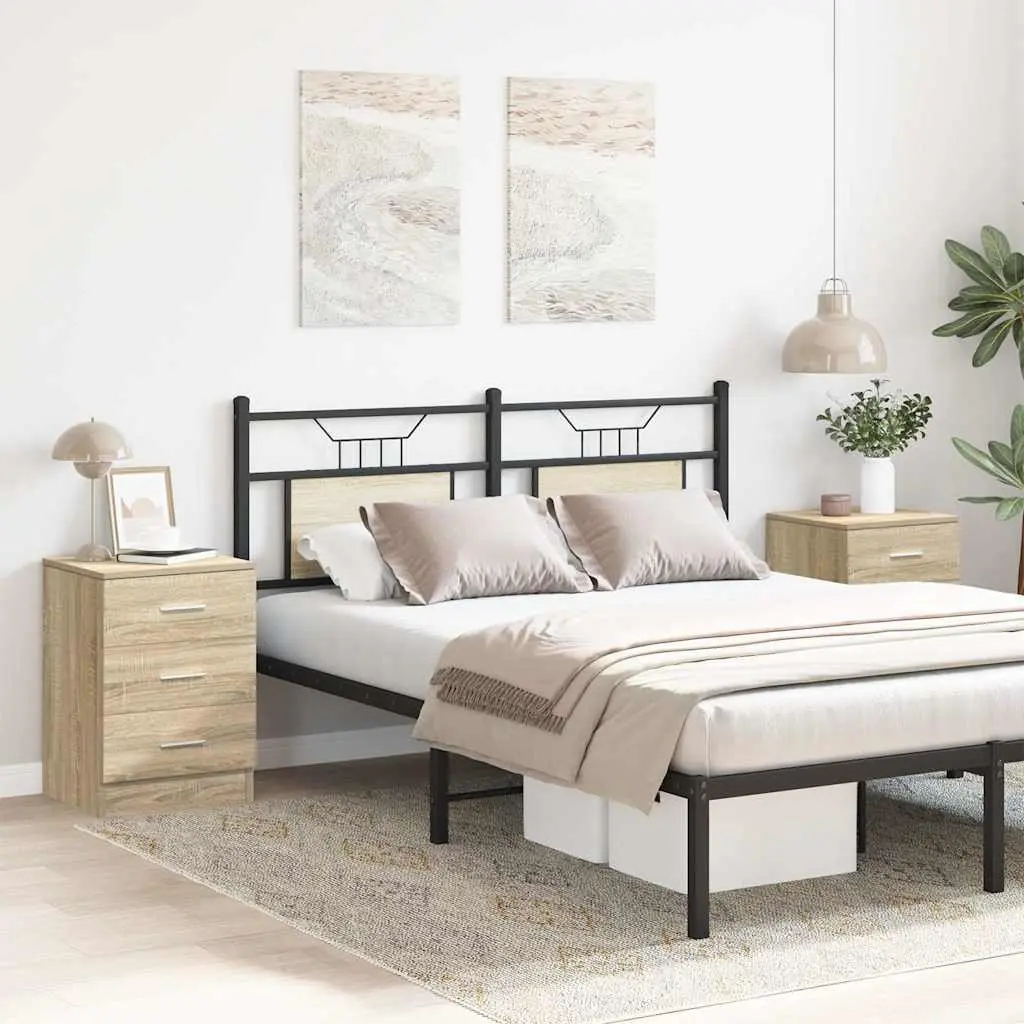 Bedside Tables Engineered Wood 38W x 35D x 56H cm Brown 2 pcs