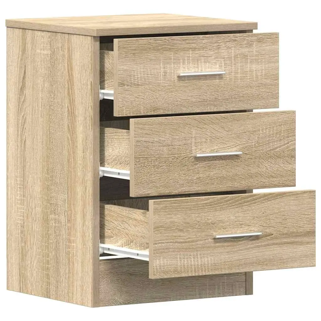Bedside Tables Engineered Wood 38W x 35D x 56H cm Brown 2 pcs