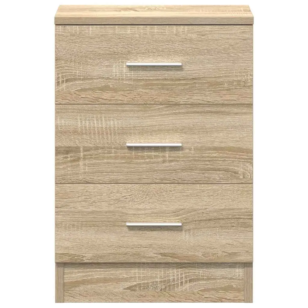 Bedside Tables Engineered Wood 38W x 35D x 56H cm Brown 2 pcs