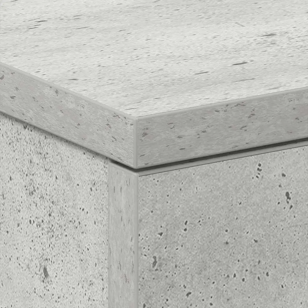 Bedside Cabinet Engineered Wood 38 x 35 x 56 cm Concrete Grey 3 Drawers