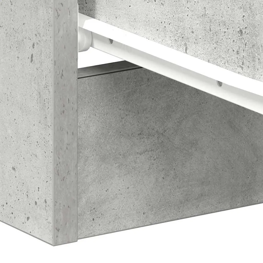 Bedside Cabinet Engineered Wood 38 x 35 x 56 cm Concrete Grey 3 Drawers