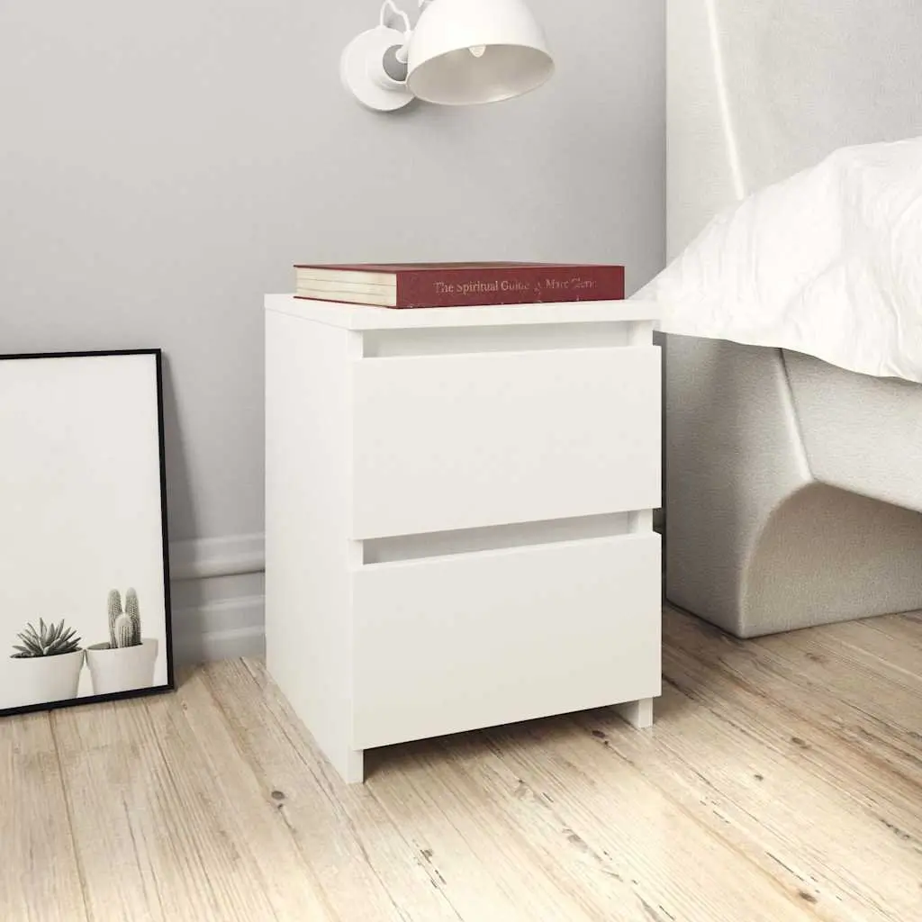 White Bedside Cabinets 2 pcs Side Table Storage Unit Bedroom Furniture