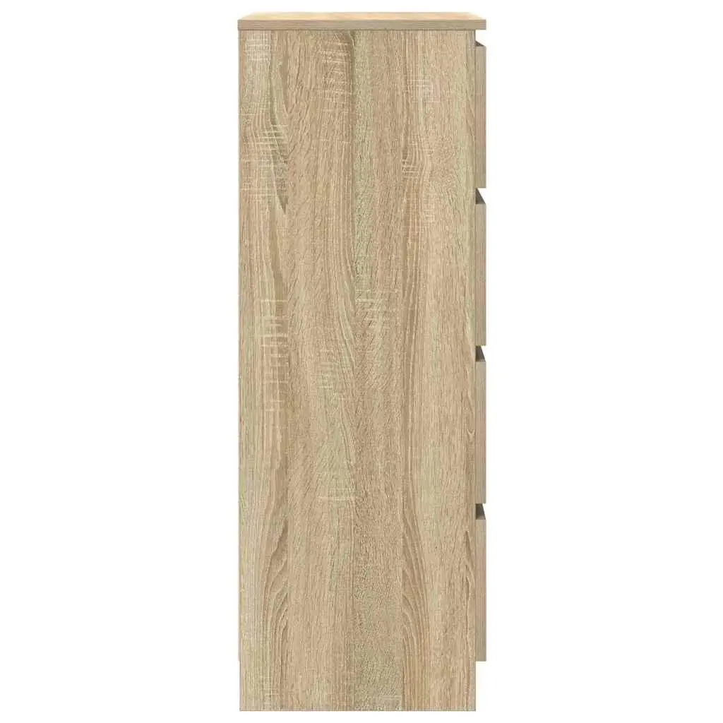 Sideboard Storage Cabinet with 4 Drawers Brown Engineered Wood Buffet Furniture