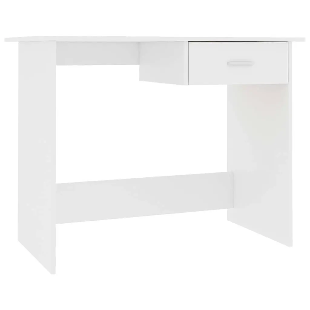 White Office Desk with Drawer Study Writing Table Computer Workstation Storage