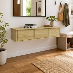 Practical Floating Shelf with 3 Drawers for Your Home