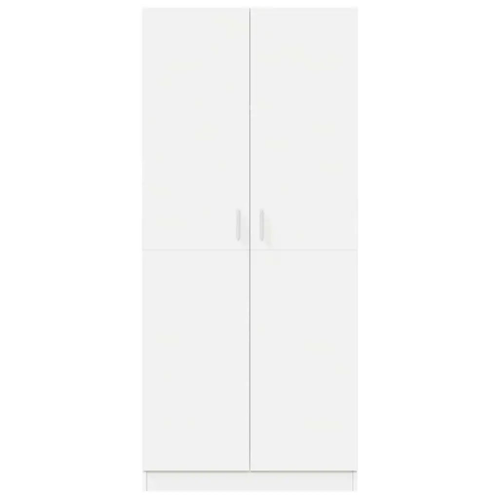 Wardrobe White 80x52x180 cm Storage Cabinet Cupboard Hanging Rod Compartment