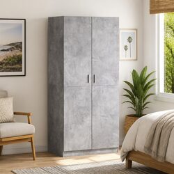 Versatile Grey Wardrobe for Practical Home Storage 80x52x180 cm