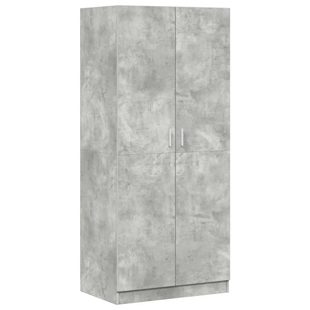 Wardrobe Cupboard Grey 80x52x180 cm Storage Cabinet Engineered Wood