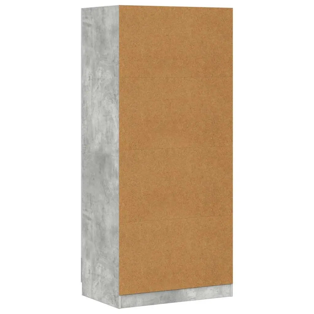 Wardrobe Cupboard Grey 80x52x180 cm Storage Cabinet Engineered Wood