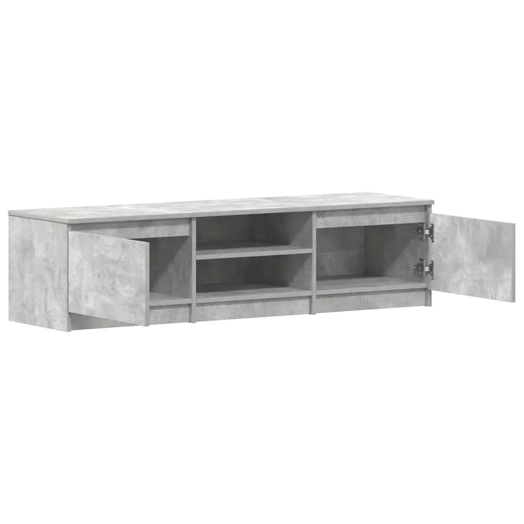 TV Cabinet Grey 140x40x35.5 cm Storage Unit 2 Doors Open Compartments Living