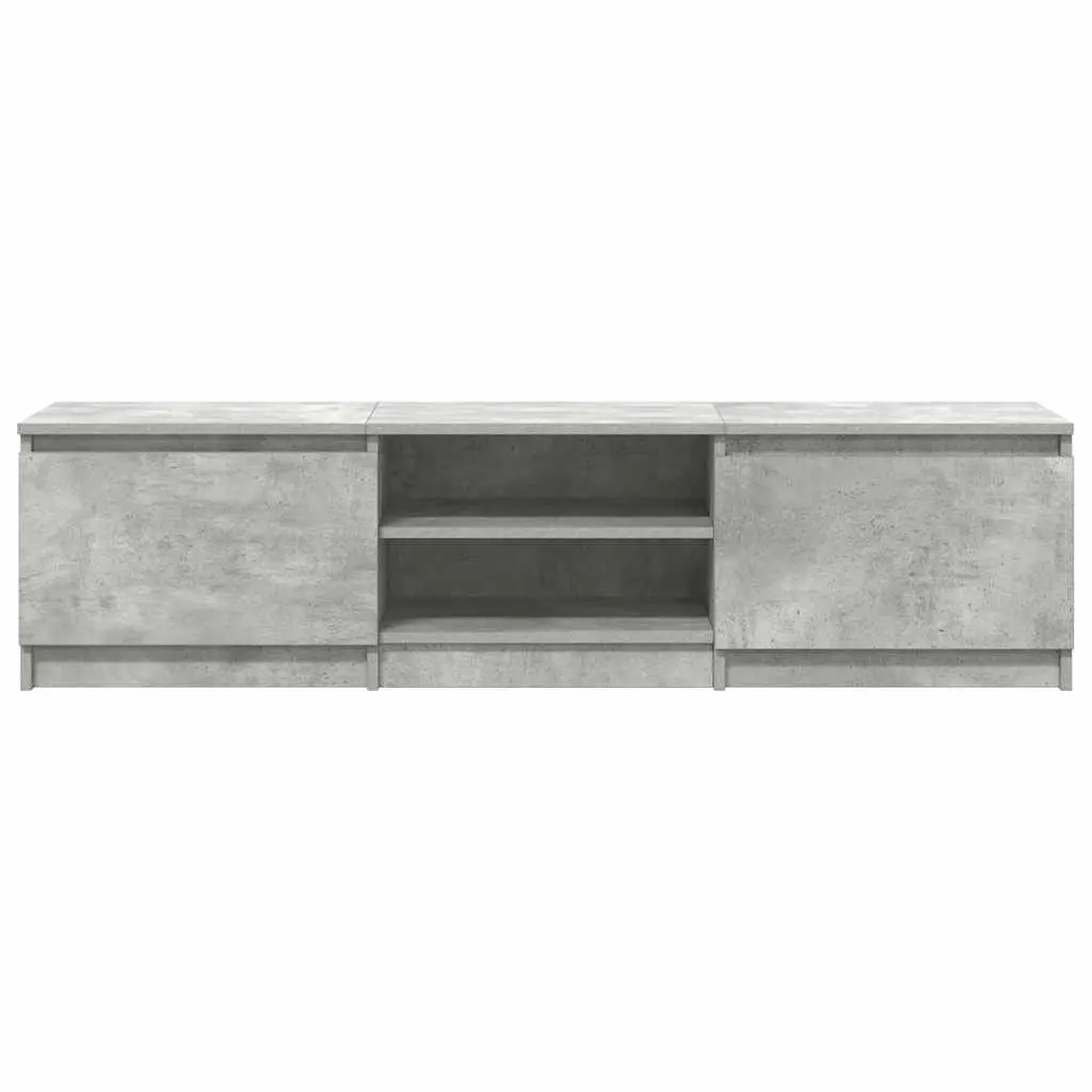 TV Cabinet Grey 140x40x35.5 cm Storage Unit 2 Doors Open Compartments Living