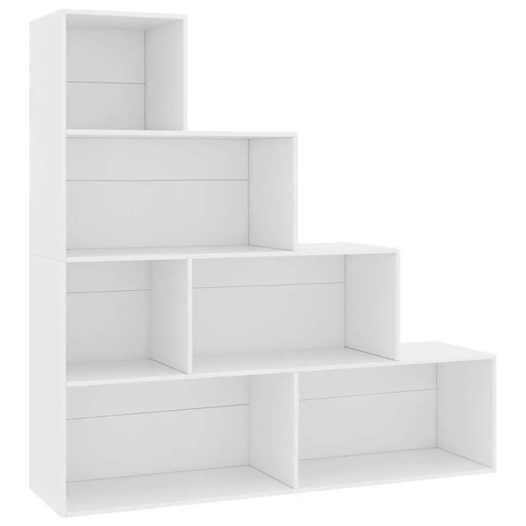 Book Cabinet Engineered Wood 155x24x160 cm White Room Divider Open Shelf Storage Unit