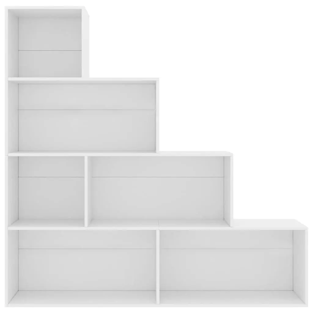 Book Cabinet Engineered Wood 155x24x160 cm White Room Divider Open Shelf Storage Unit