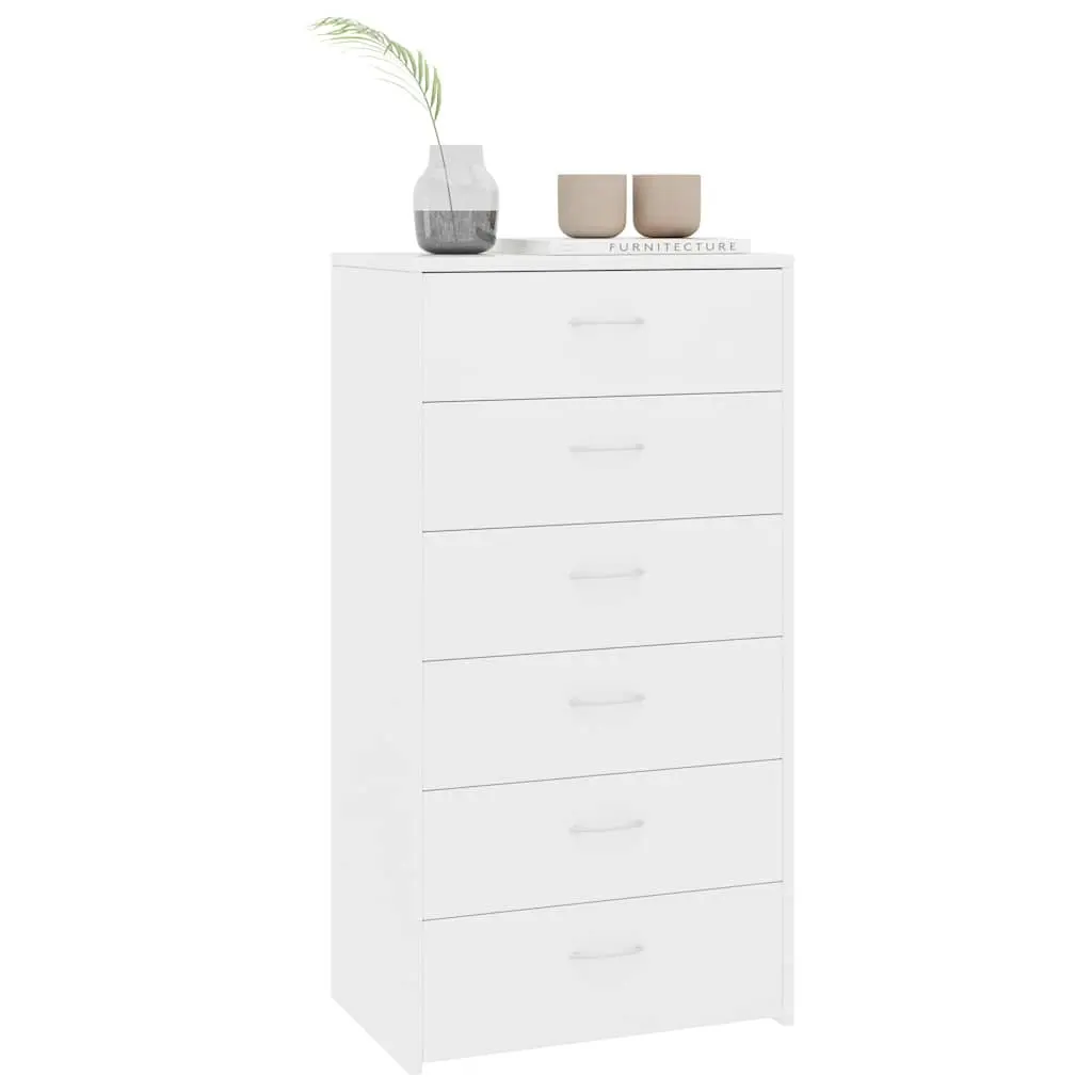 White Sideboard Cabinet 6 Drawers Storage Furniture Bedroom Living Room Office