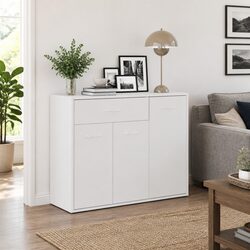 Versatile White Sideboard for Organized Living 88x30x70 cm