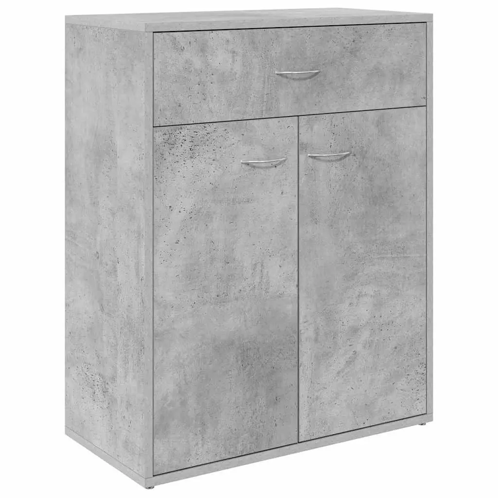 Grey Sideboard Storage Cabinet 60x30x75 cm with 2 Doors Drawer Minimalist Design