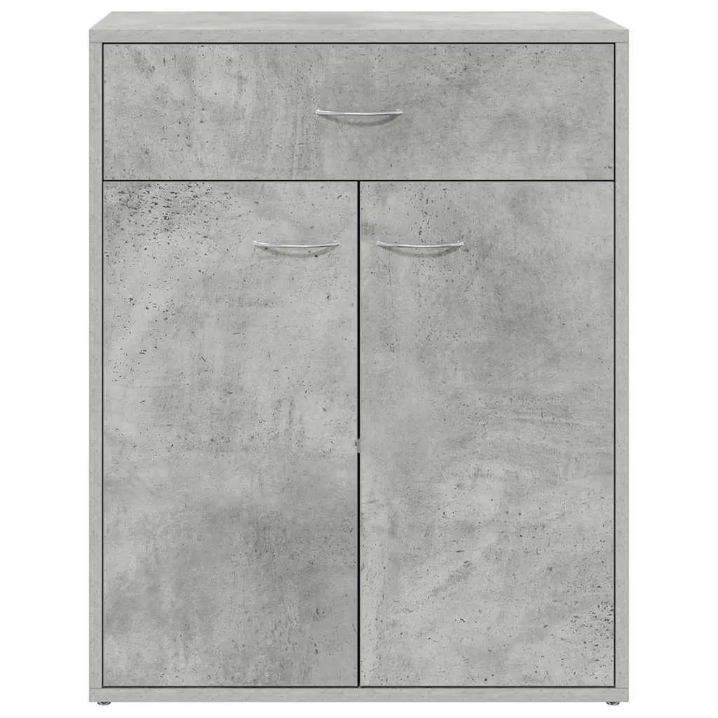 Grey Sideboard Storage Cabinet 60x30x75 cm with 2 Doors Drawer Minimalist Design