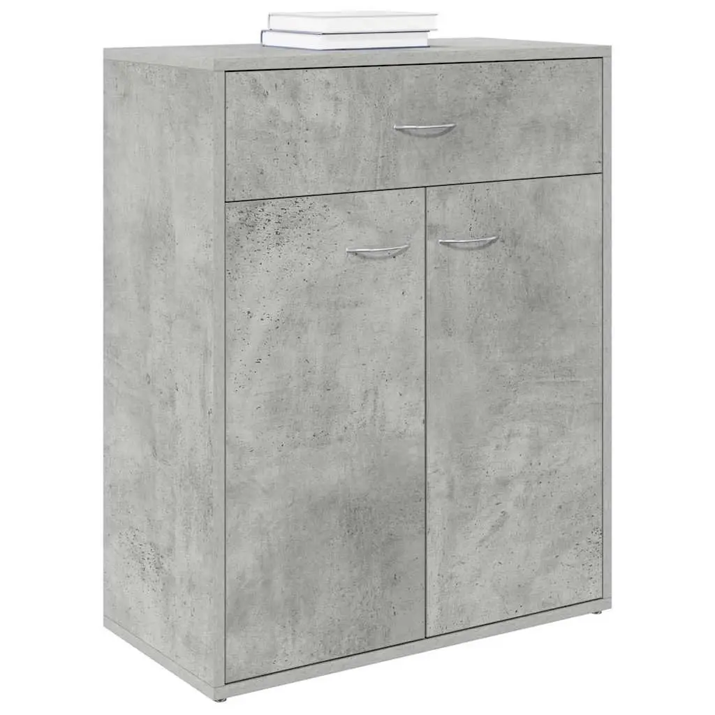 Grey Sideboard Storage Cabinet 60x30x75 cm with 2 Doors Drawer Minimalist Design